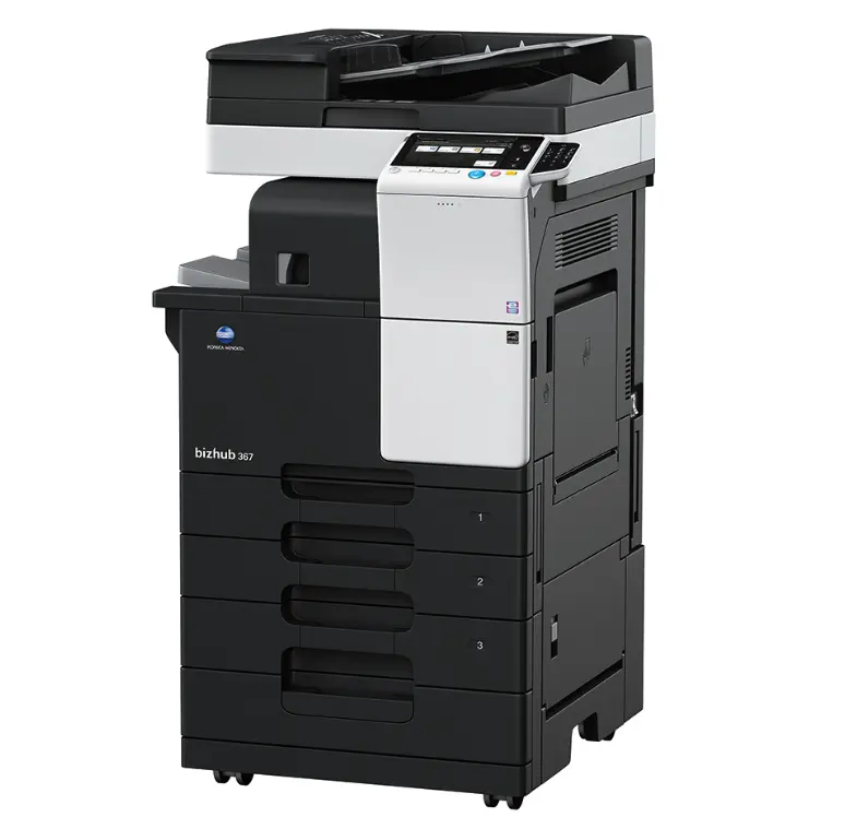 Urządzenie wielofunkcyjne bizhub 367 – prawy profil – idealna kserokopiarka dla przedszkoli i placówek edukacyjnych na Śląsku.