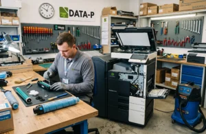 Odnowiona poleasingowa kserokopiarka Konica Minolta bizhub C250i w trakcie regeneracji w DATA-P